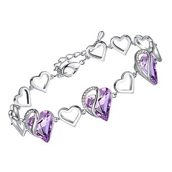 Austrian Crystal Heart Birthstone Bracelet