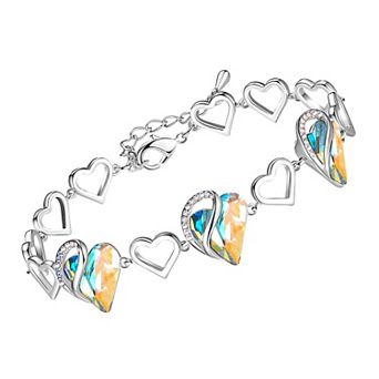 Austrian Crystal Heart Birthstone Bracelet