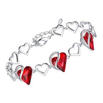 Austrian Crystal Heart Birthstone Bracelet