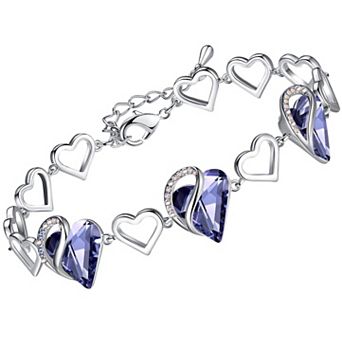 Austrian Crystal Heart Birthstone Bracelet