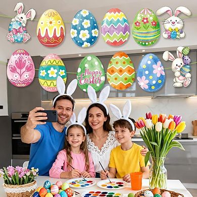 Spring Easter Bunny & Egg Cutouts 12-Pack, Wall & Door Decorations