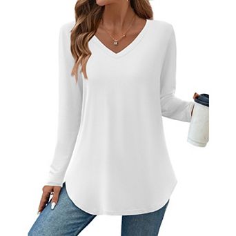 Zeagoo Women's Long Sleeve Floral Blouse, Casual Basic Tunic Tops to Wear with Leggings