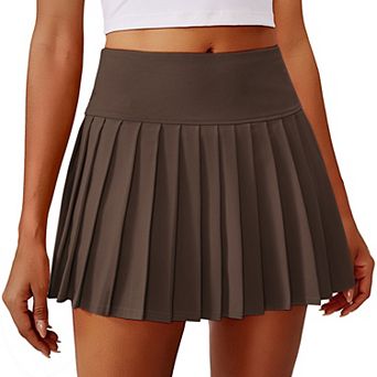 PINSPARK Women's Mini Pleated Tennis Skort Moisture Wicking Golf Skirt with Pocket