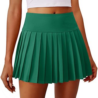 PINSPARK Women's Mini Pleated Tennis Skort Moisture Wicking Golf Skirt with Pocket