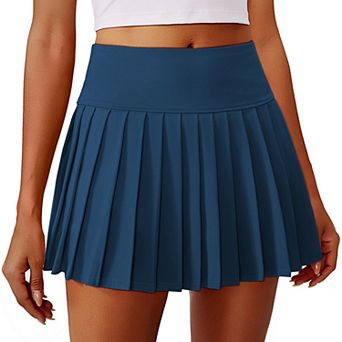 PINSPARK Women's Mini Pleated Tennis Skort Moisture Wicking Golf Skirt with Pocket