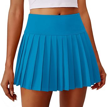 PINSPARK Women's Mini Pleated Tennis Skort Moisture Wicking Golf Skirt with Pocket