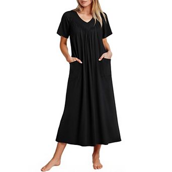 Ekouaer Long Nightgowns for Women Soft House Dress Flower Print Maxi Dress