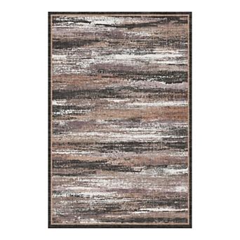 Modern Abstract Area Rug Low Pile Washable Indoor Carpet for Contemporary Living Room, Office