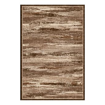 Modern Abstract Area Rug Low Pile Washable Indoor Carpet for Contemporary Living Room, Office