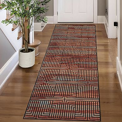 Waterproof Outdoor Rug UV Resistant Bordered Area Carpet for Patio, Deck & Indoor Use