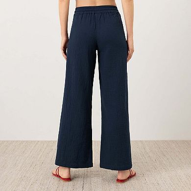 Organic Cotton Coastal Double Gauze Split Hem Pant