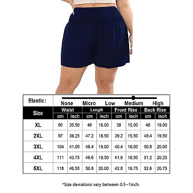 Women's Plus Size Casual Stretch High Waisted Shorts