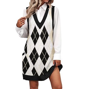 Zeagoo Oversized Sweater Vest V Neck Sleeveless Sweaters for Women Casual Soft Knit Solid Color Tops