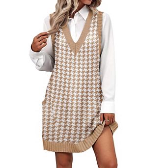 Zeagoo Oversized Sweater Vest V Neck Sleeveless Sweaters for Women Casual Soft Knit Solid Color Tops