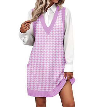 Zeagoo Oversized Sweater Vest V Neck Sleeveless Sweaters for Women Casual Soft Knit Solid Color Tops