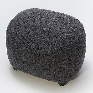 Upholstered Footrest Round Ottoman Set of 2