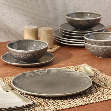 Gibson Elite Sandy Pines 12pc Reactive Glaze Dinnerware Set