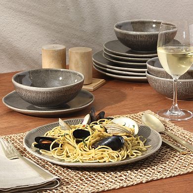 Gibson Elite Sandy Pines 12pc Reactive Glaze Dinnerware Set