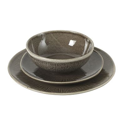 Gibson Elite Sandy Pines 12pc Reactive Glaze Dinnerware Set