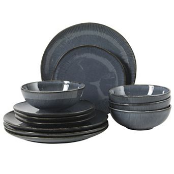 Gibson Elite Sandy Pines 12 pc Reactive Glaze Dinnerware Set