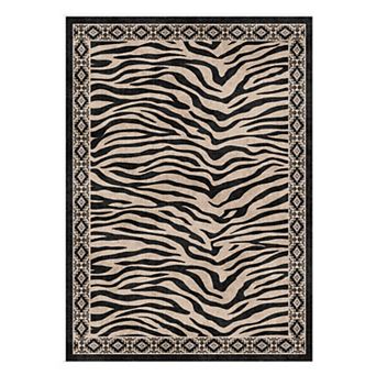 Leopard & Zebra Print Washable Rug Soft Non-Slip Floor Mat for Living Room, Office, Bedroom