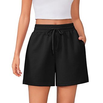 Pinspark Women's Lightweight High Waist Athletic Shorts Running Lounge Shorts with Pockets