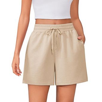 Pinspark Women's Lightweight High Waist Athletic Shorts Running Lounge Shorts with Pockets