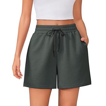 Pinspark Women's Lightweight High Waist Athletic Shorts Running Lounge Shorts with Pockets