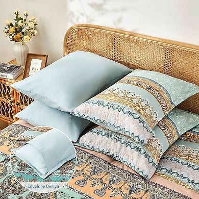 Boho 7pc Comforter & Sheet Set Microfiber Striped All Season