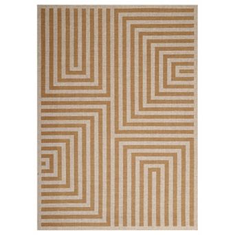Easy-Care Jute-Look Rug Versatile Indoor/Outdoor Carpet with Grip Backing
