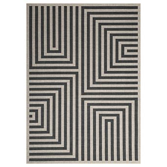 Easy-Care Jute-Look Rug Versatile Indoor/Outdoor Carpet with Grip Backing