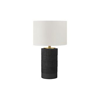 Lighting Table Lamp Black Resin Ivory Cream Shade Contemporary