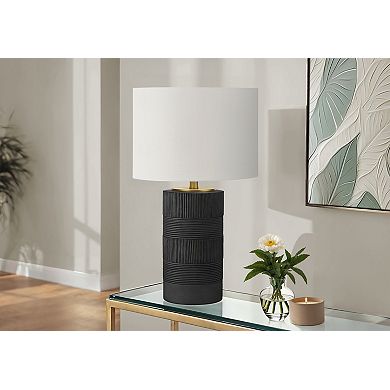 Lighting Table Lamp Black Resin Ivory Cream Shade Contemporary