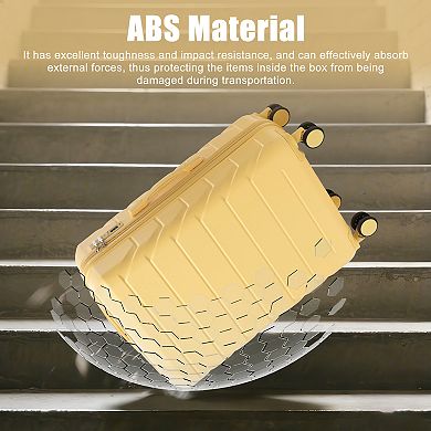 KWPZQEB 28 Inch Silent Wheels Checked Luggage with ABS Hard Shell & Compartmental Design