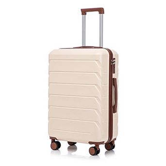 KWPZQEB 28 Inch Silent Wheels Checked Luggage with ABS Hard Shell & Compartmental Design