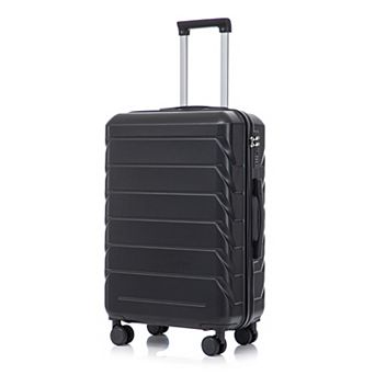 KWPZQEB 28 Inch Silent Wheels Checked Luggage with ABS Hard Shell & Compartmental Design