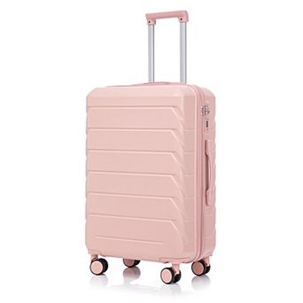 KWPZQEB 28 Inch Silent Wheels Checked Luggage with ABS Hard Shell & Compartmental Design
