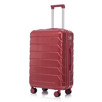 KWPZQEB 28 Inch Silent Wheels Checked Luggage with ABS Hard Shell & Compartmental Design