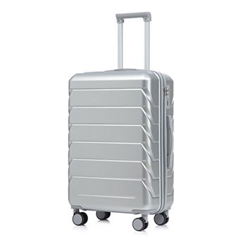 KWPZQEB 28 Inch Silent Wheels Checked Luggage with ABS Hard Shell & Compartmental Design