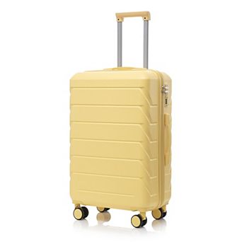 KWPZQEB 28 Inch Silent Wheels Checked Luggage with ABS Hard Shell & Compartmental Design