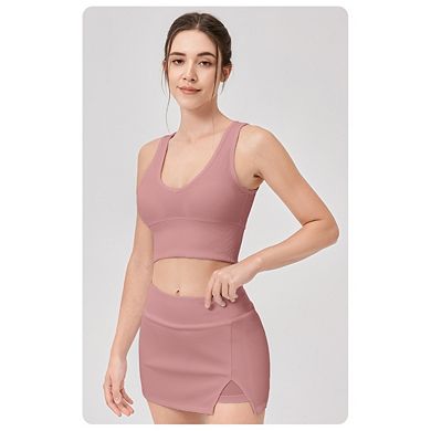 Women's Longline Sports Sleeveless Workout Wirefree Tank Top
