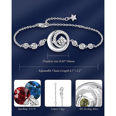 Pure Silver, Adjustable 6.7" + 1.2" Extension Chain, Exquisite Gift
