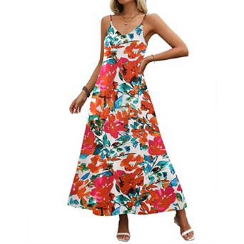 Zeagoo Maxi Dress for Women Casual Summer Dresses with Pockest Spaghetti Strap Maxi Long Dress