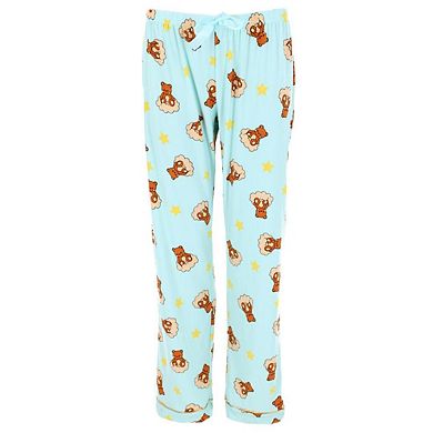 Mentally Exhausted Women's Notch Collar Dreamy Bear Pajama Set