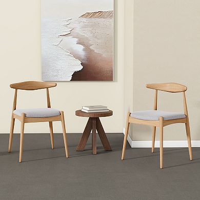 KWPZQEB Rubberwood Rustic Dining Chair Set of 2, Kitchen Chair with Comfort Cushions & Backrest