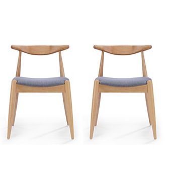 KWPZQEB Rubberwood Rustic Dining Chair Set of 2, Kitchen Chair with Comfort Cushions & Backrest