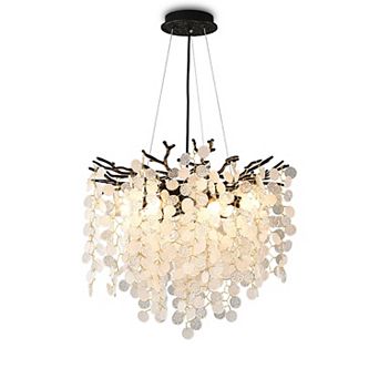 BAOURE Beautiful Nature Inspired Branch Glass Chandelier For Dining Rooms And Entryways
