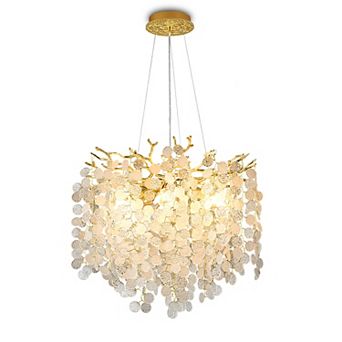 BAOURE Beautiful Nature Inspired Branch Glass Chandelier For Dining Rooms And Entryways