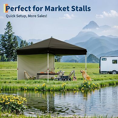 13x13FT Pop Up Gazebo Canopy Tent with Mosquito Netting Pop Up Canopy with Double Roof Design