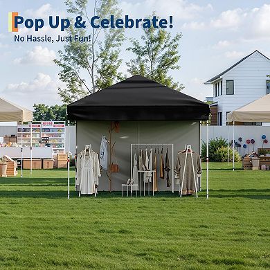 13x13FT Pop Up Gazebo Canopy Tent with Mosquito Netting Pop Up Canopy with Double Roof Design